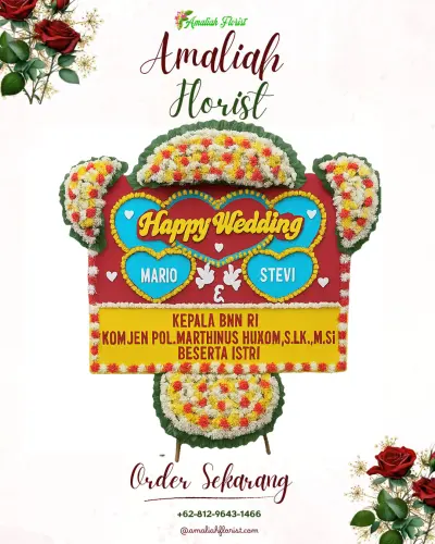 Karangan Papan Bunga Pernikahan di Ciroyom